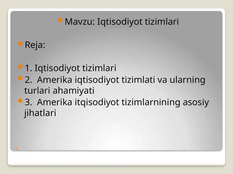 Iqtisodiyot tizimlari