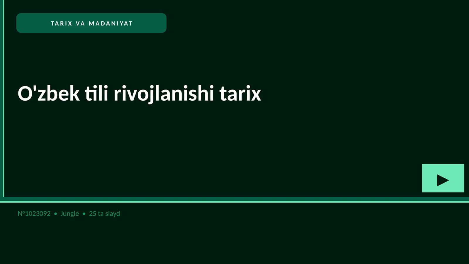 O'zbek tili rivojlanishi tarix