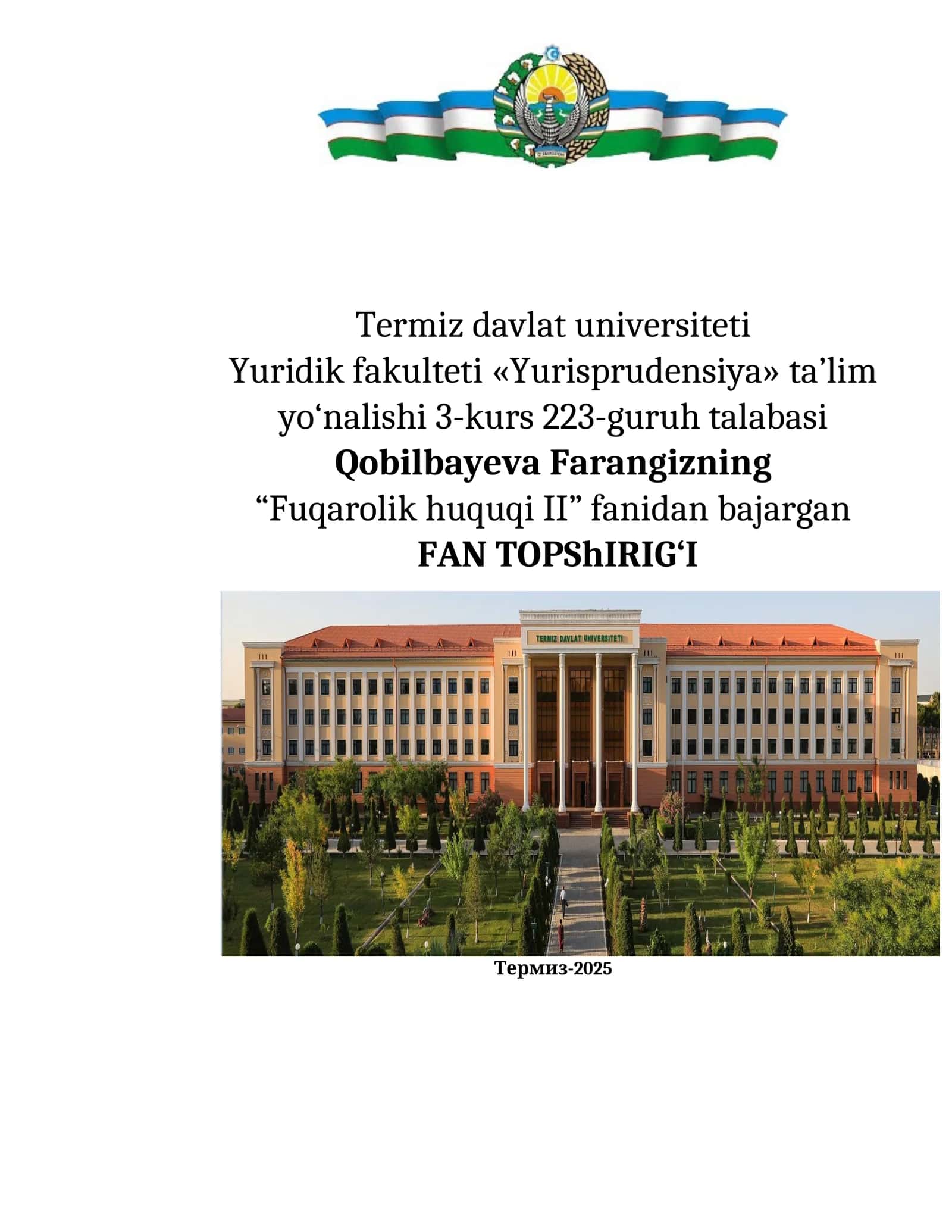 Zarar yetkazishdan kelib chiqadigan majburiyatlar