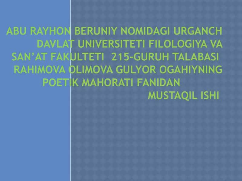 Ogahiyga bag’ishlangan Atoqli shoir tarixnavis maqolalar to’plami