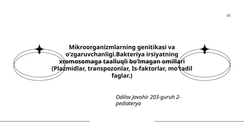 Mikroorganizmlarning genitikasi va oʻzgaruvchanligi