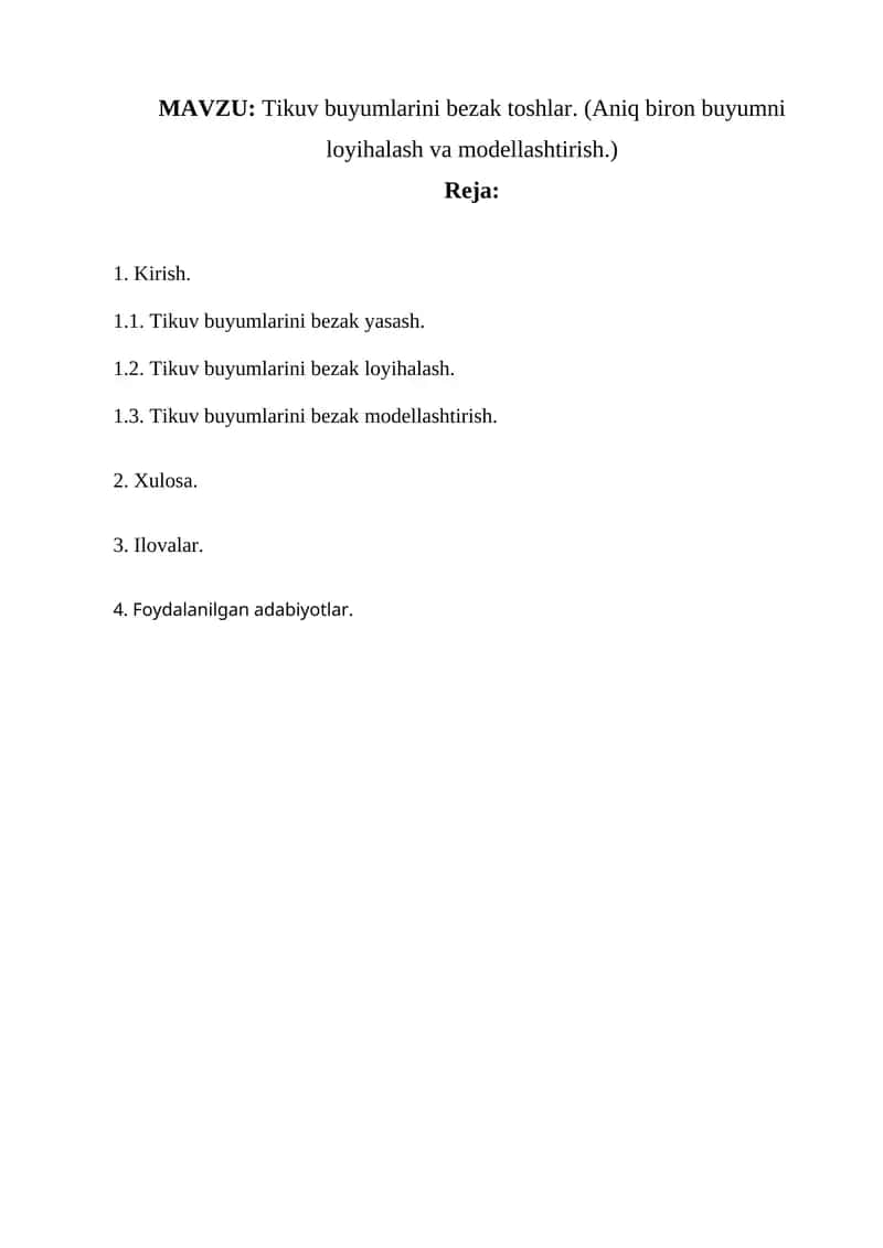 Tikuv buyumlarini bezak toshlar