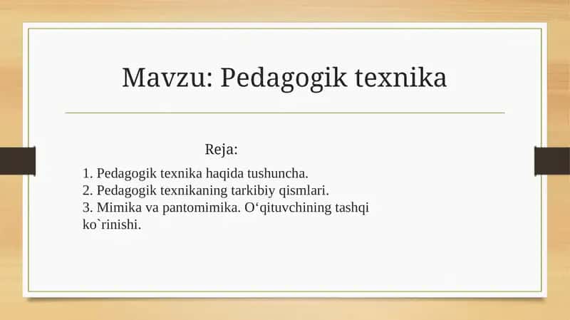 Pedagogik texnika