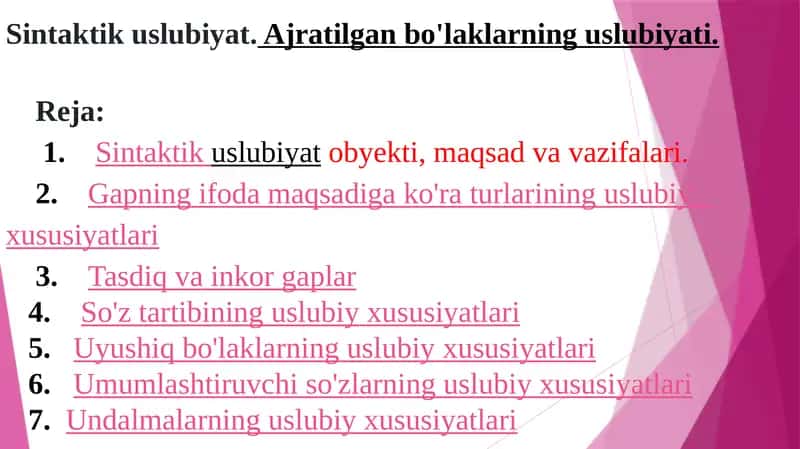 Sintaktik uslubiyat