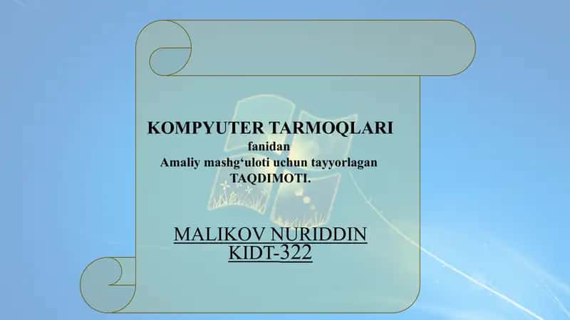Windows O'rnatish Operatsion Tizmlar haqida malumotlar eng tarqalgan Operatsion tizmlar