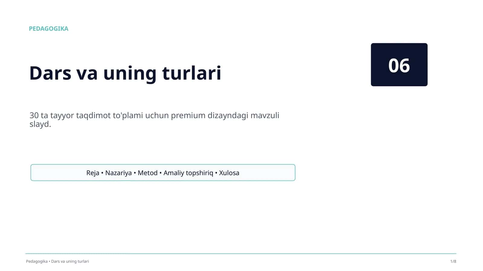 Dars va uning turlari