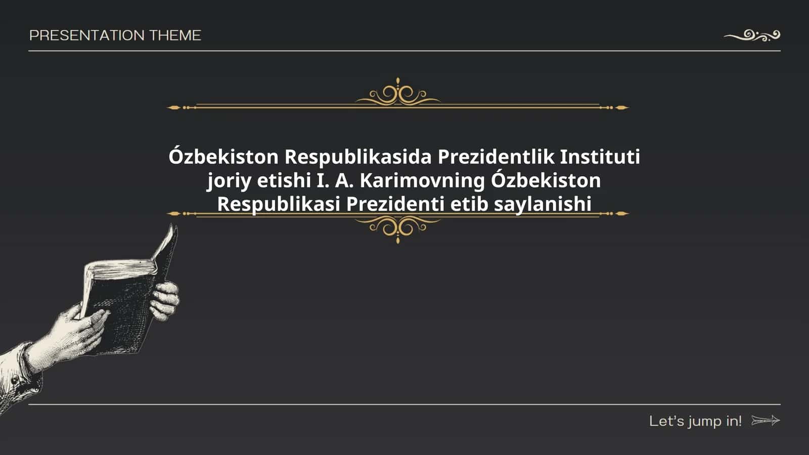 Ózbekiston Respublikasida Prezidentlik Instituti joriy etishi I. A. Karimovning Ózbekiston Respublikasi Prezidenti etib saylanishi