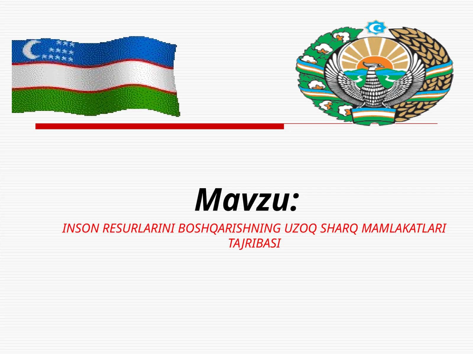 Inson resurlarini boshqarishning uzoq sharq mamlakatlari tajribasi