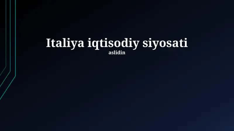 Italiya iqtisodiy siyosati