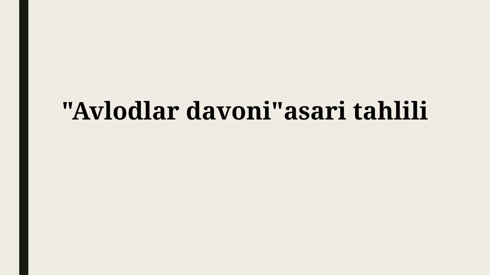 Avlodlardavoni asaritahlili