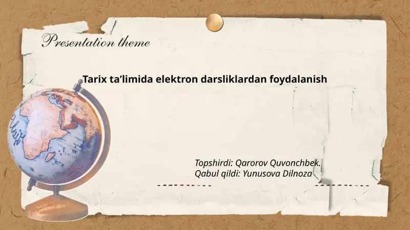 Tarix taʼlimida elektron darsliklardan foydalanish