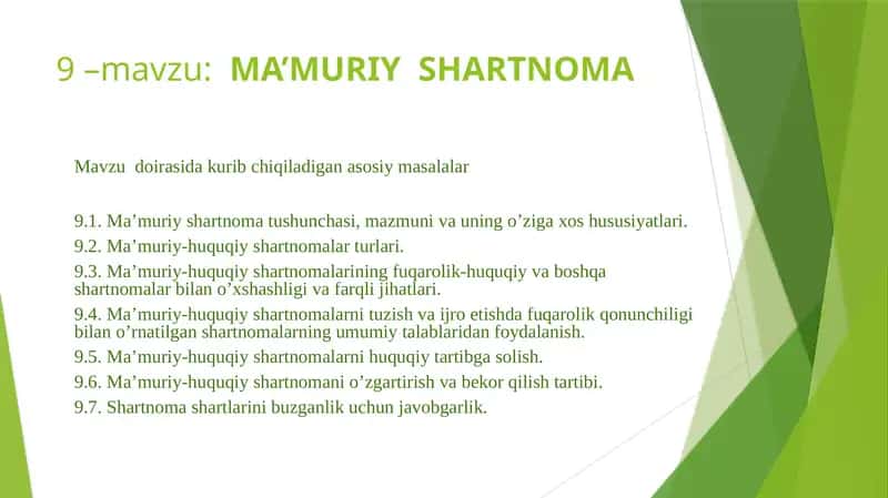 MA’MURIY SHARTNOMA