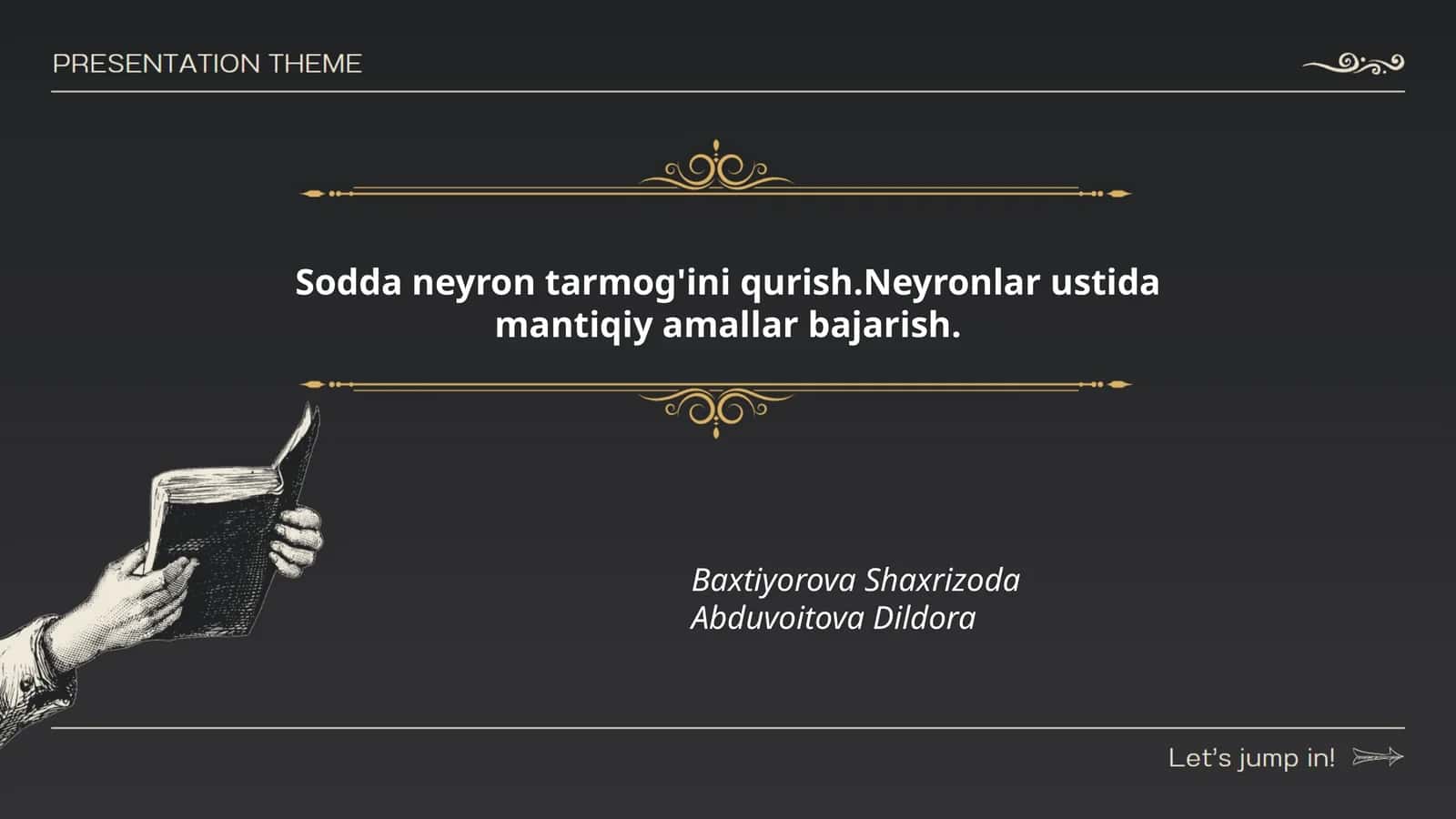 Sodda Neyron Tarmog'ini Qurish