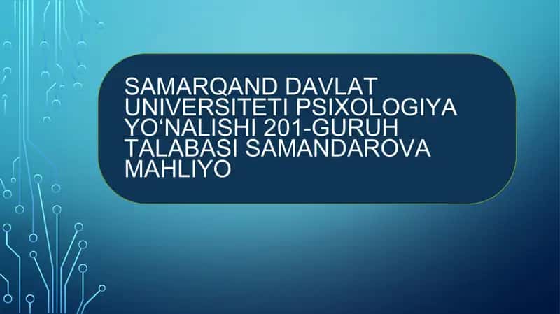 XOTIRA HAQIDA UMUMIY NAZARIYALAR