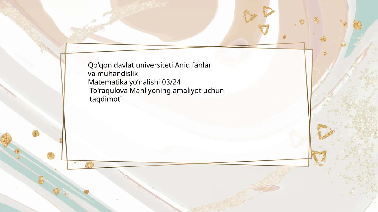 Matematika yoʻnalishi 03/24