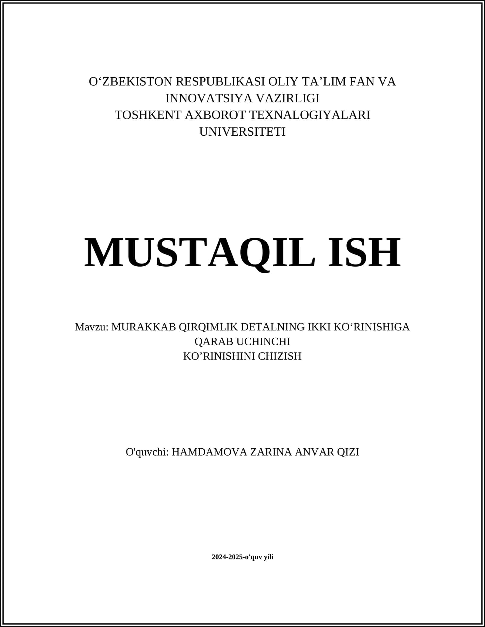 Murakkab Qirqimlik Detallar