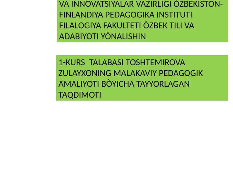 Tanadagi Oliy ta'limga yo'naltirilgan pedagogik ta'lim