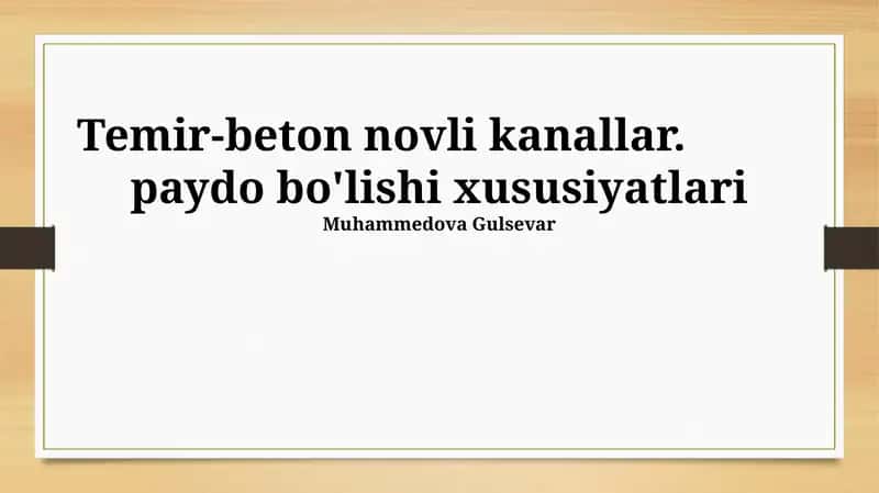 Temir-beton novli kanallar