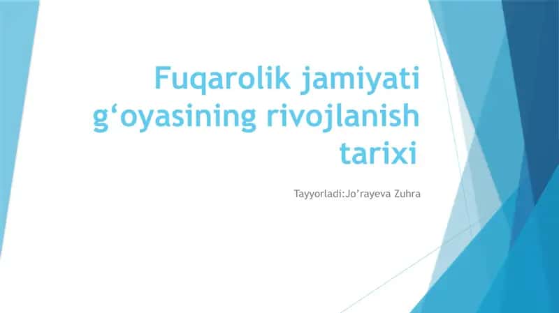 Fuqarolik jamiyati g‘oyasining rivojlanish tarixi