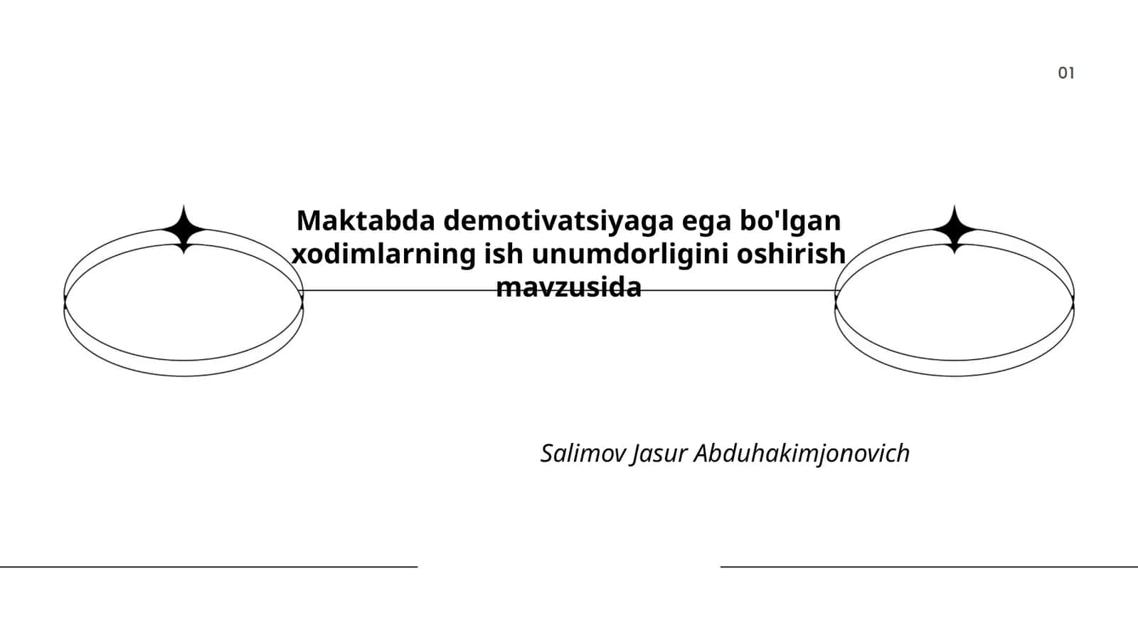 Maktabda demotivatsiyaga ega bo'lgan xodimlarning ish unumdorligini oshirish mavzusida