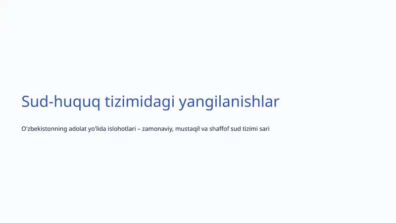 O'zbekiston sud-huquq tizimi