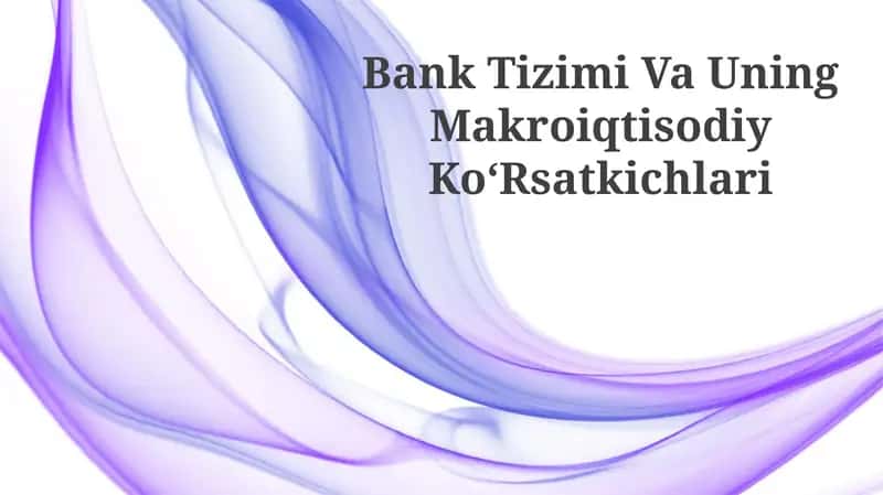 Bank Tizimi Va Uning Makroiqtisodiy KoʻRsatkichlari