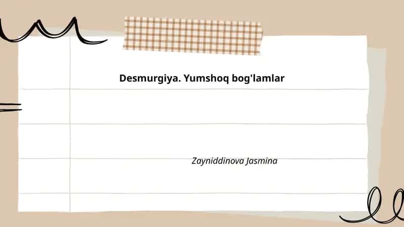 Desmurgiya. Yumshoq bog'lamlar