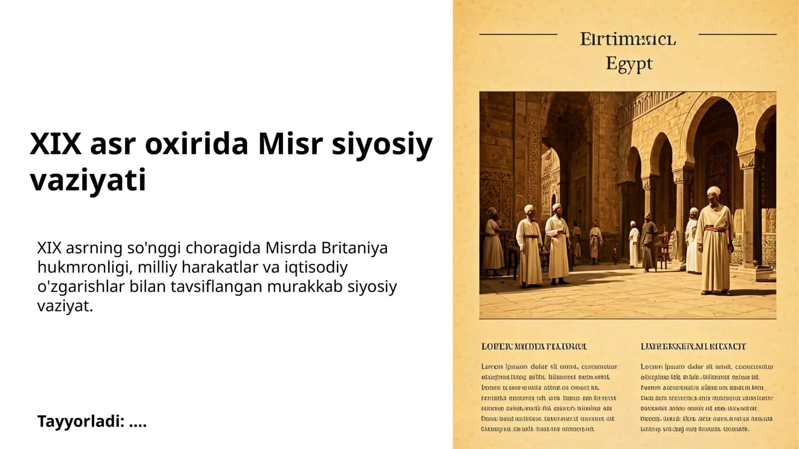 Misrning iqtisodiy mustamlakachilikka qarshi kurashi