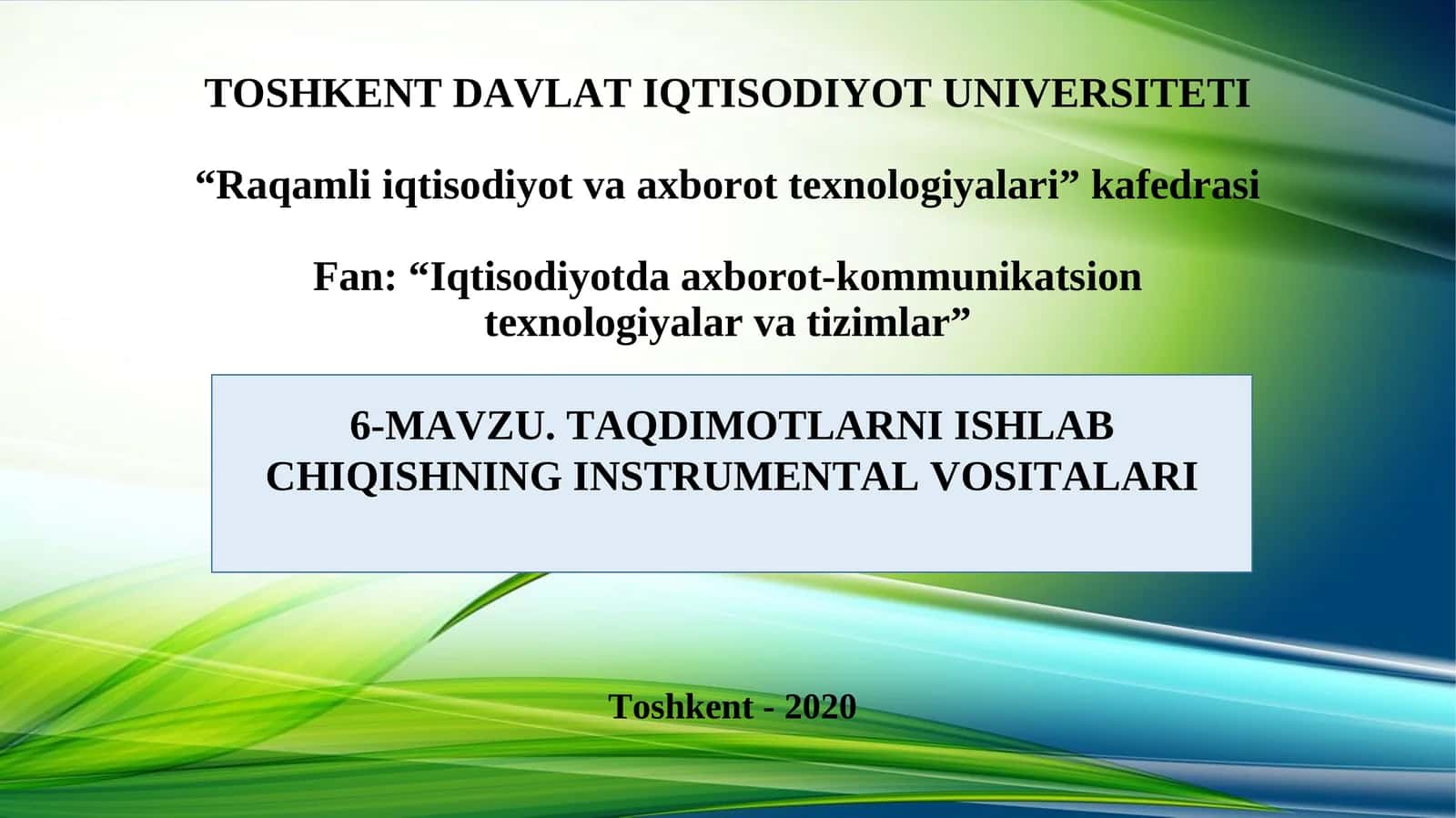 TAQDIMOTLARNI ISHLAB CHIQISHNING INSTRUMЕNTAL VOSITALARI
