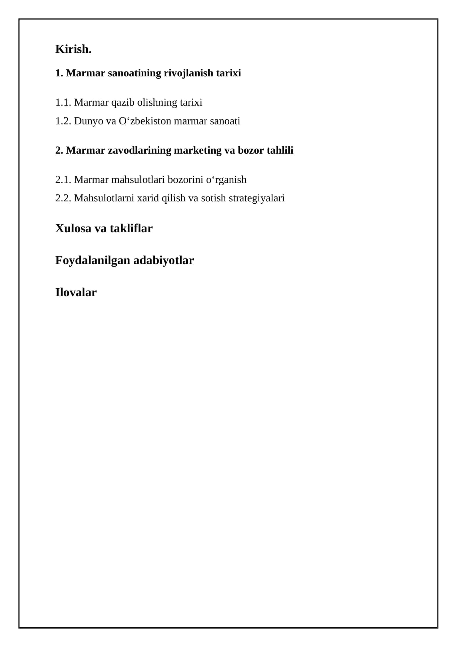 Marmar sanoatining rivojlanish tarixi