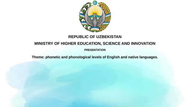 Theme: phonetic and phonological levels of English and native languages