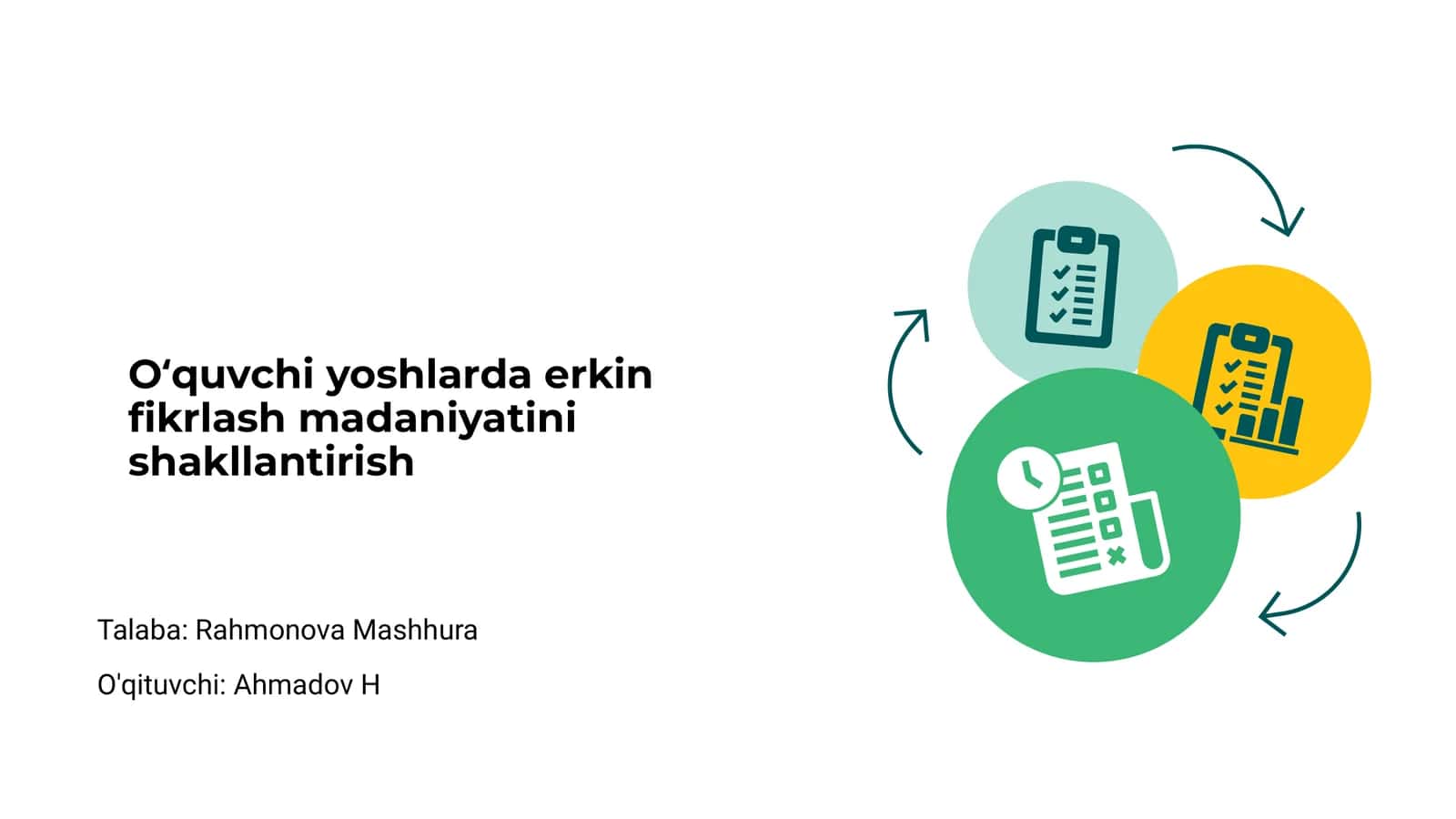 Oʻquvchi yoshlarda erkin fikrlash madaniyatini shakllantirish