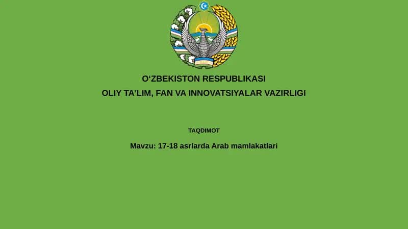 17-18asrlardaArabmamlakatlari