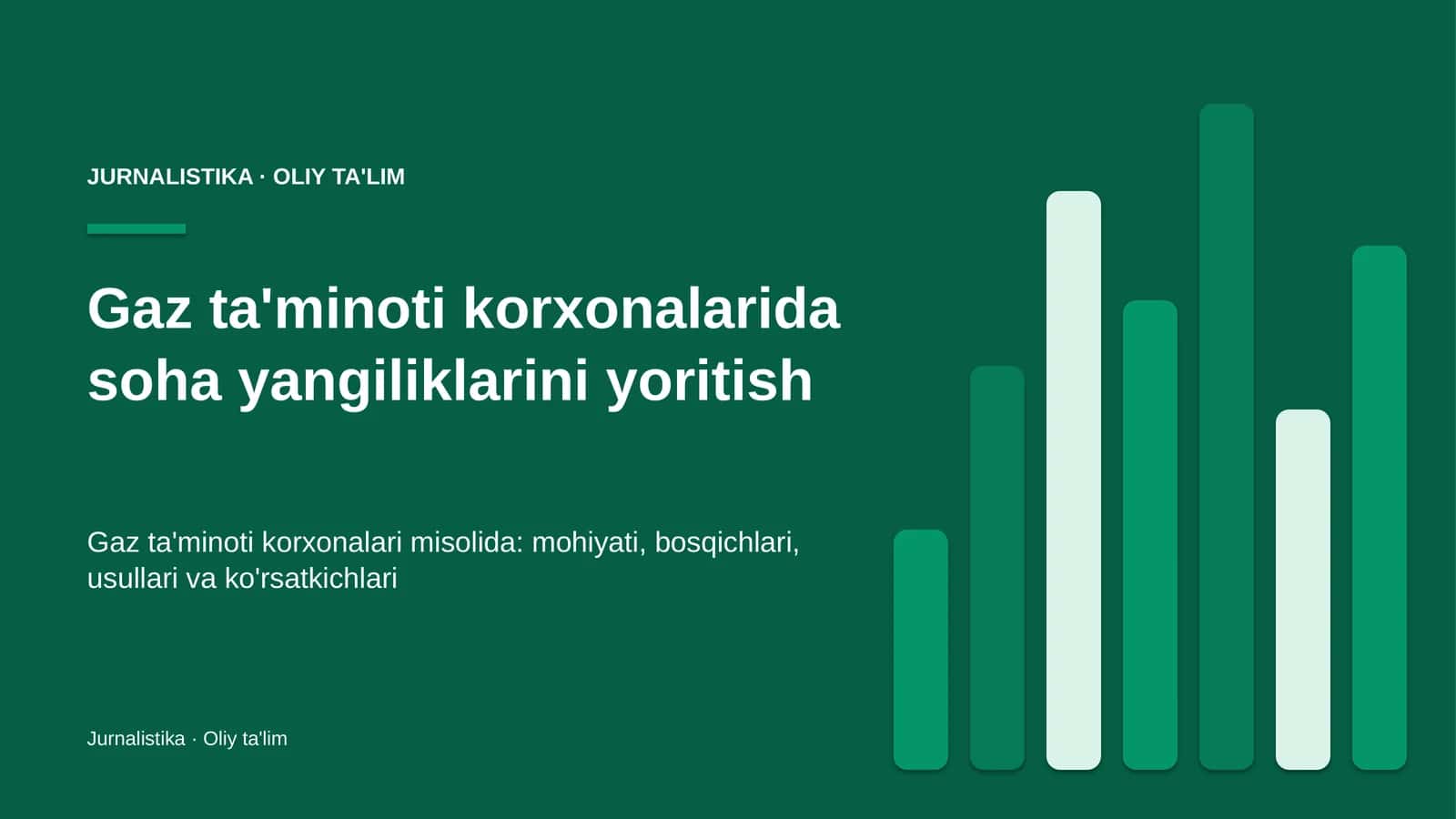 Gaz ta'minoti korxonalarida soha yangiliklarini yoritish