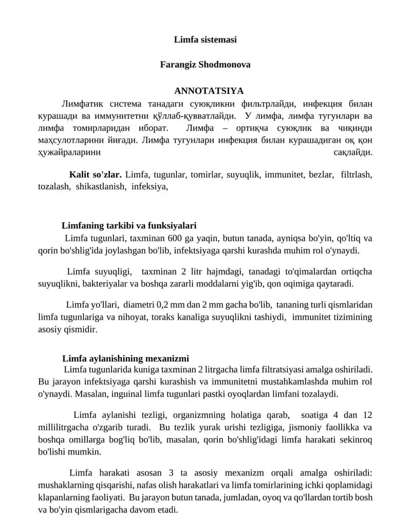 Limfa sistemasi