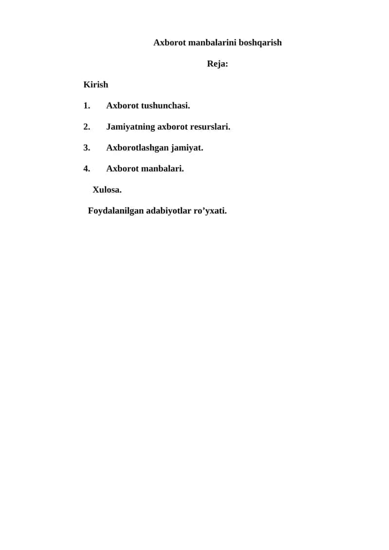 Axborot manbalarini boshqarish