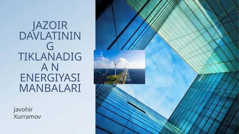 JAZOIRDAVLATININGTIKLANADIGANENERGIYASIMANBALARI
