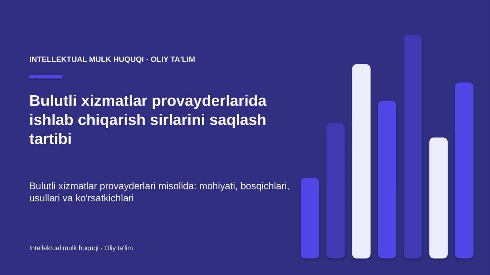 bulutli xizmatlar provayderlarida ishlab chiqarish sirlarini saqlash tartibi 2903