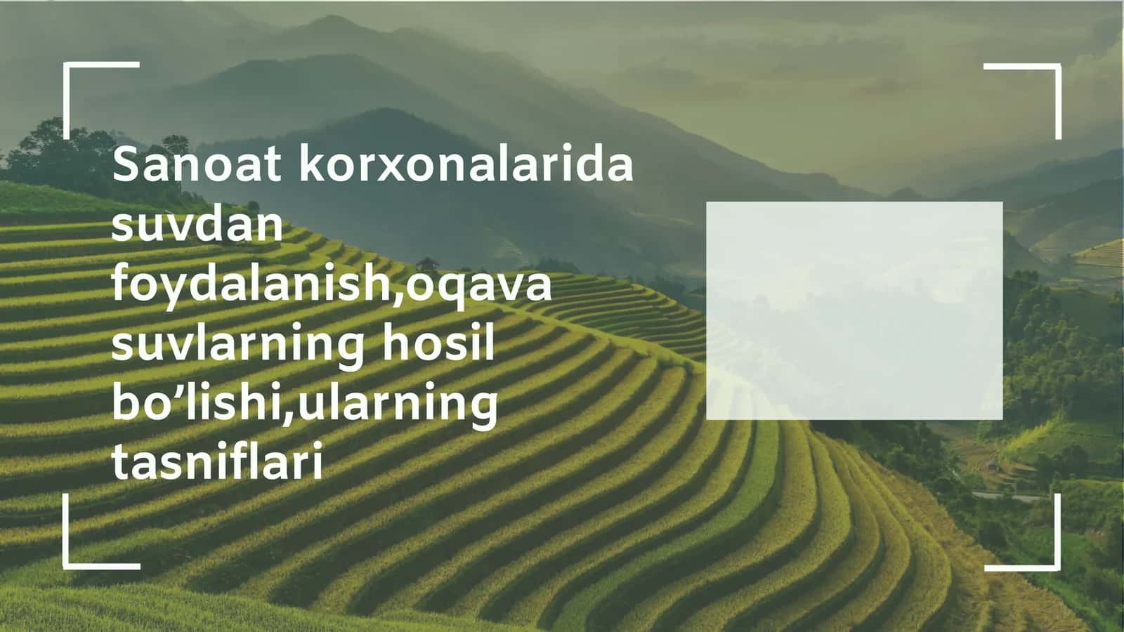 Sanoat korxonalarida suvdan foydalanish,oqava suvlarning hosil bo’lishi,ularning tasniflari