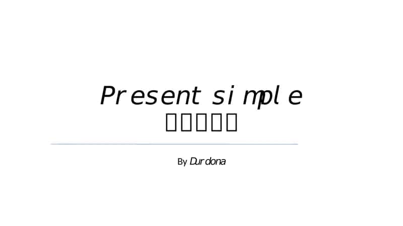 Present Simple Tense