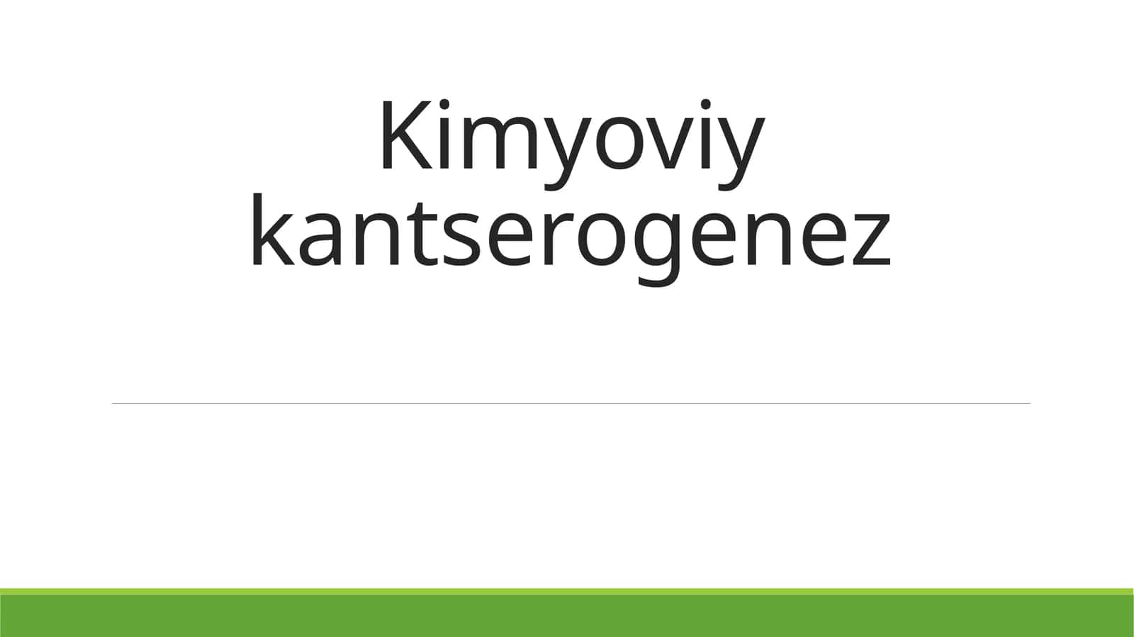Kimyoviy kantserogenez