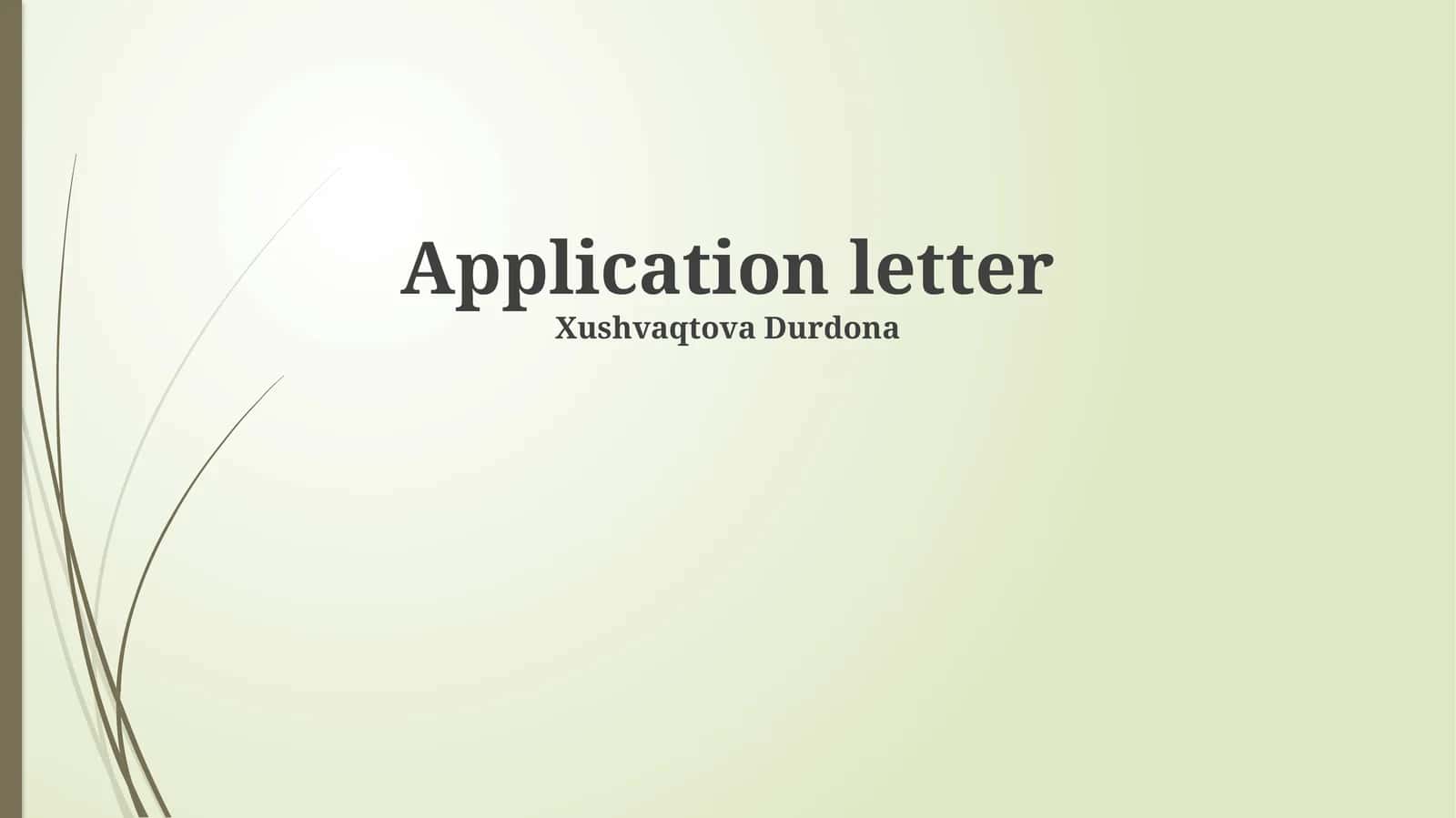 Application letter