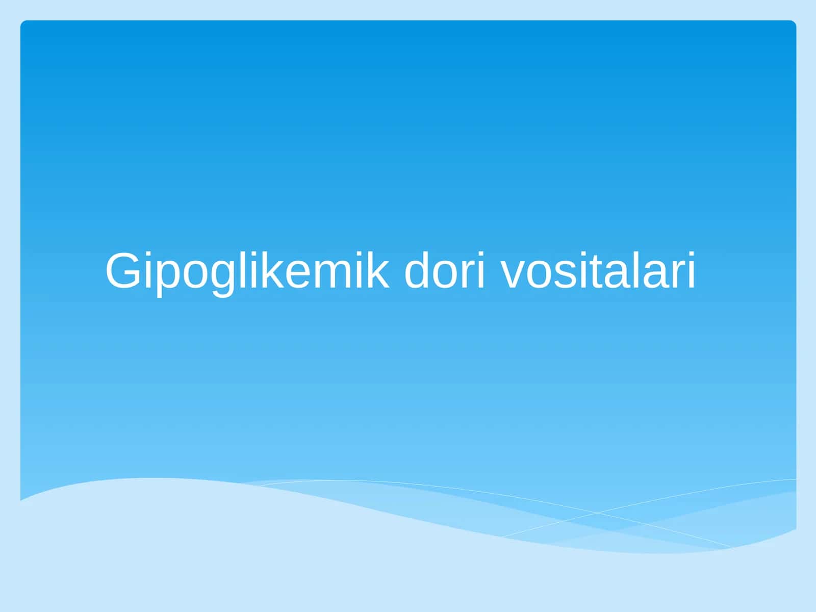 Gipoglikemik dorivoritalari