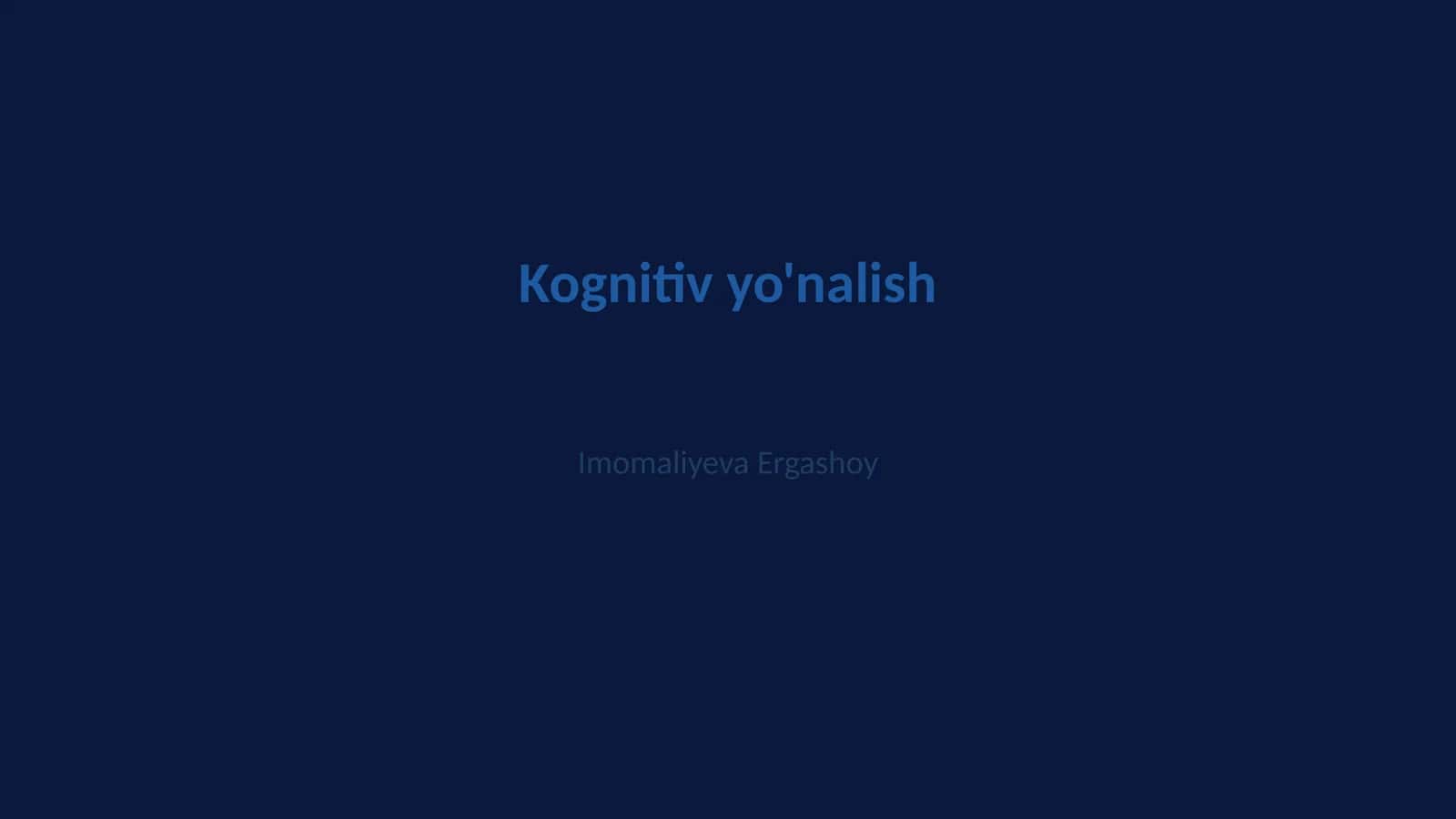 Kognitiv yo'nalish