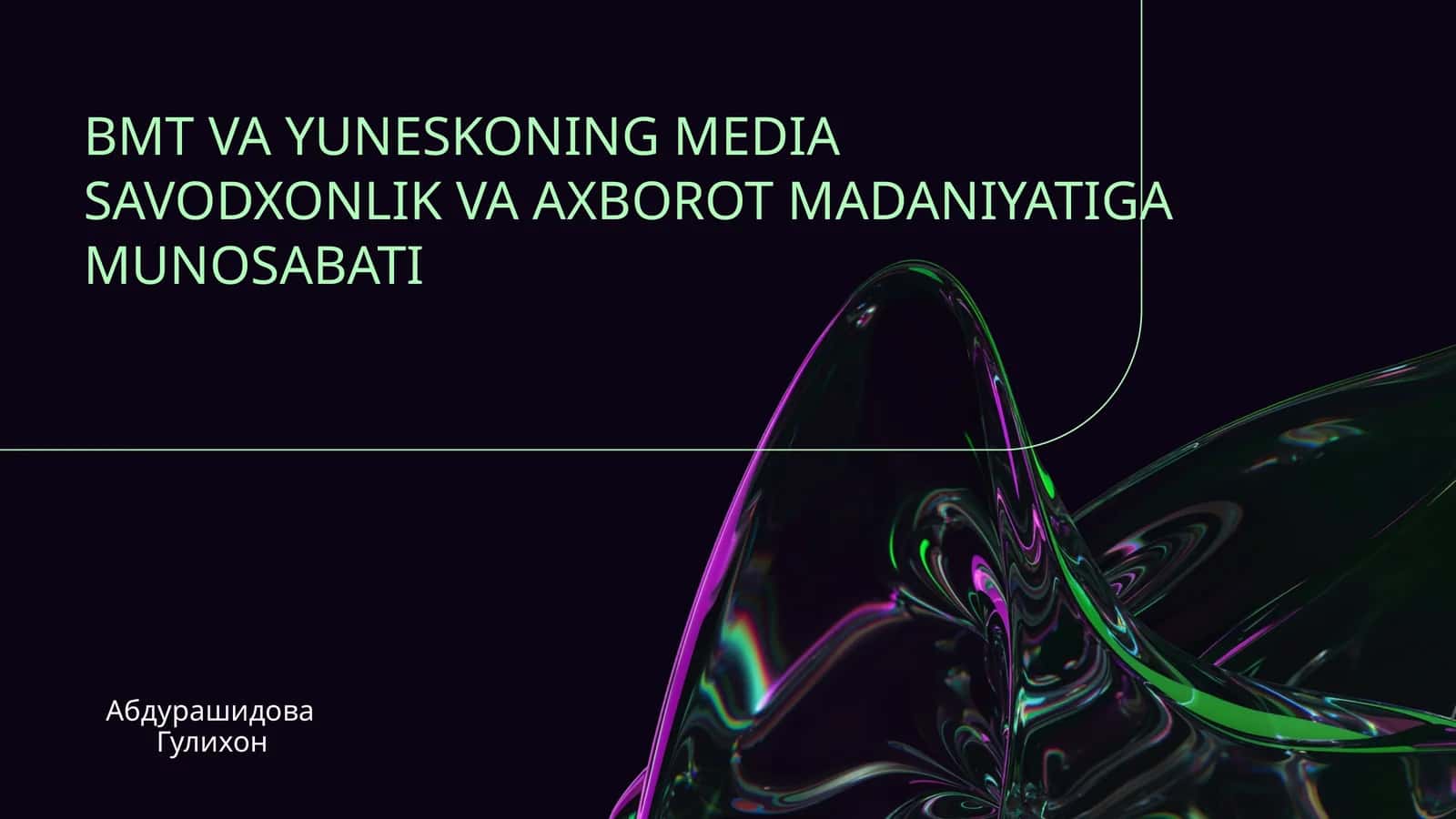 BMT VA YUNESKONING MEDIA SAVODXONLIK VA AXBOROT MADANIYATIGA MUNOSABATI