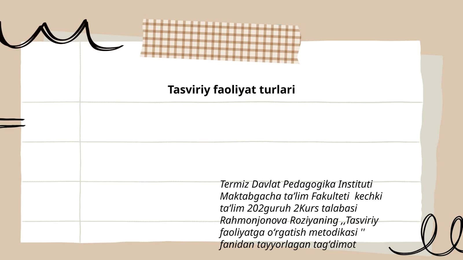 Tasviriy faoliyat turlari