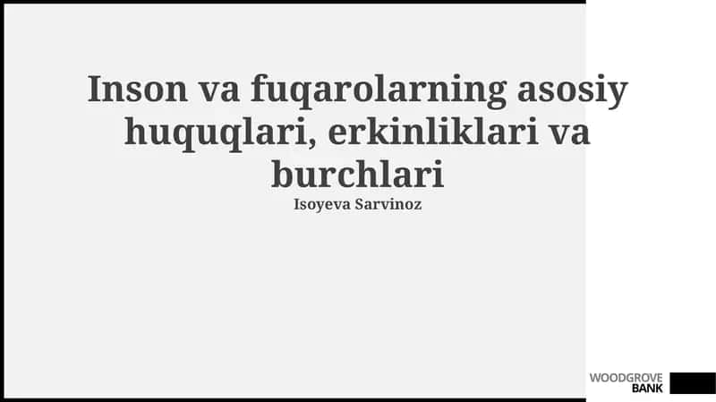 Asosiy huquqlar va erkinliklar
