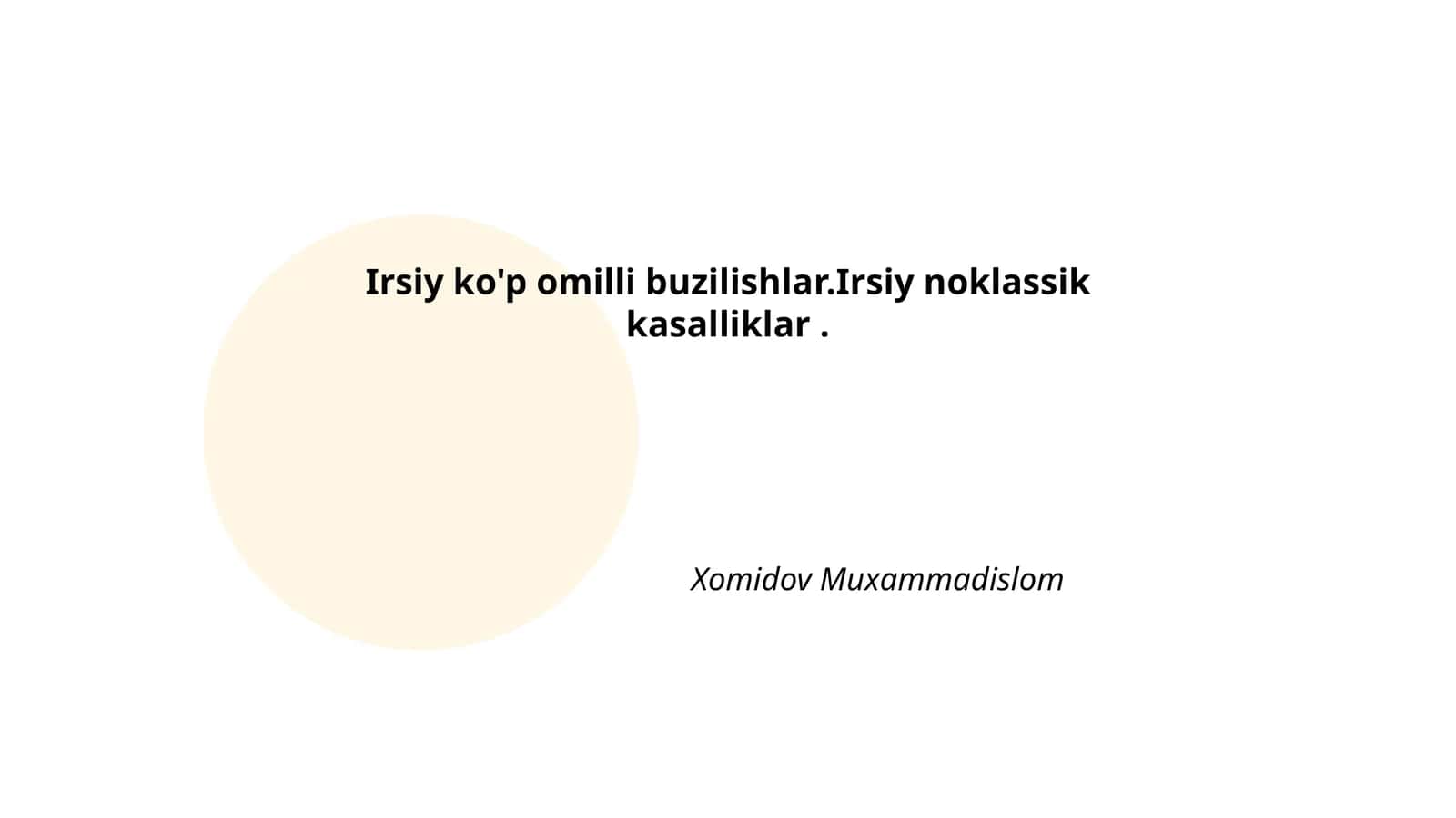 Genetik omillar irsiy ko'p omilli buzilishlarga ta'siri