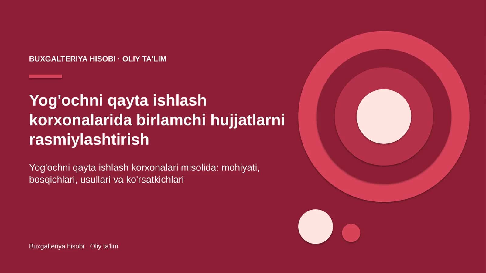 Yog'ochni qayta ishlash korxonalarida birlamchi hujjatlarni rasmiylashtirish