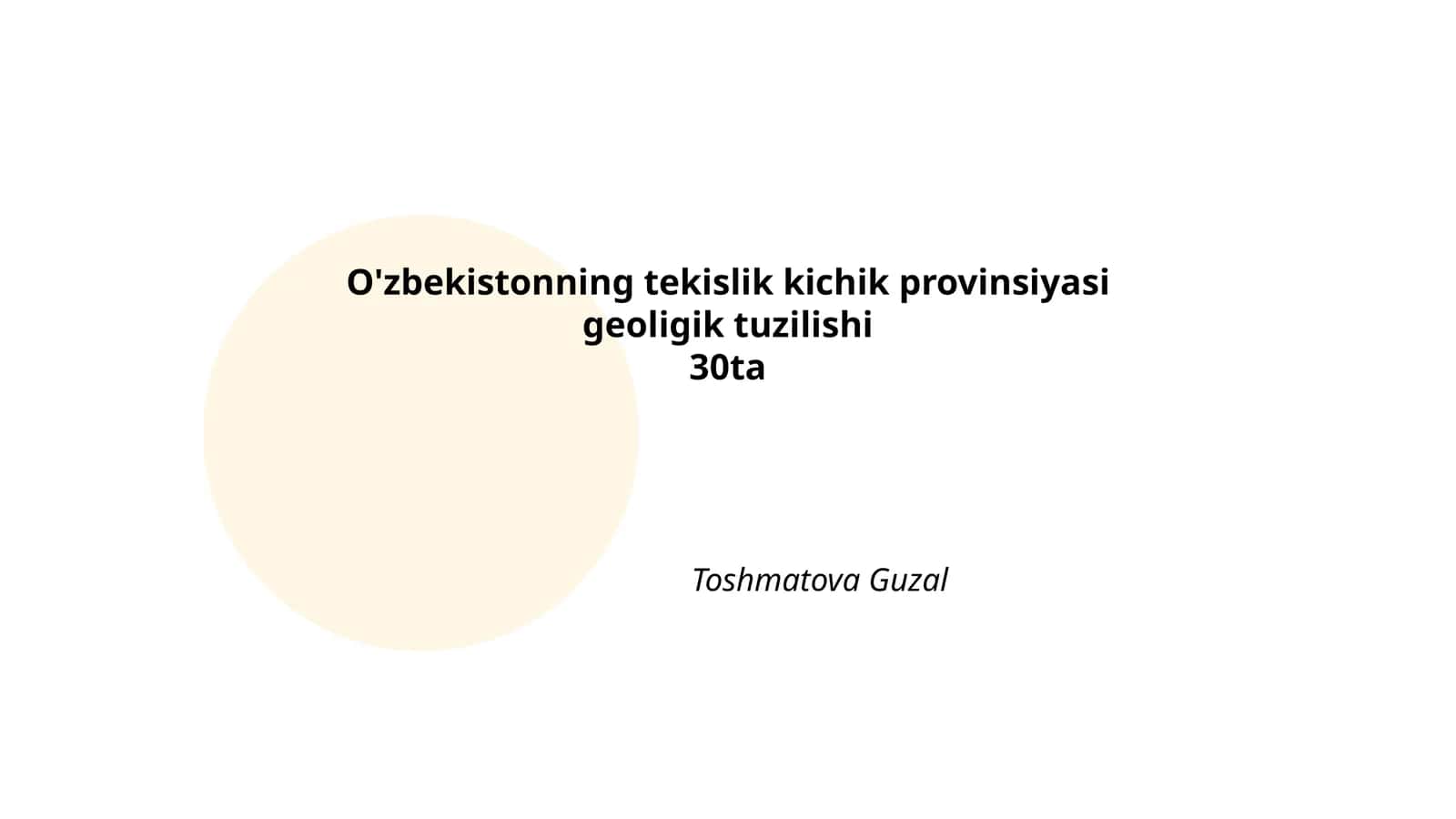 O'zbekistonning tekislik kichik provinsiyasi geoligik tuzilishi